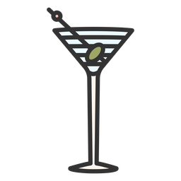 Alcoholic cocktails color stroke PNG Design