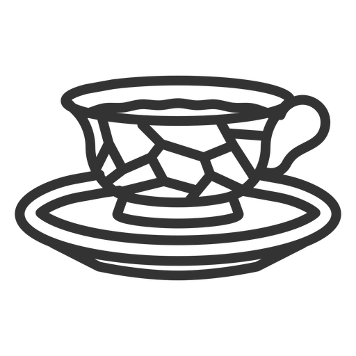 Little tea cup stroke PNG Design