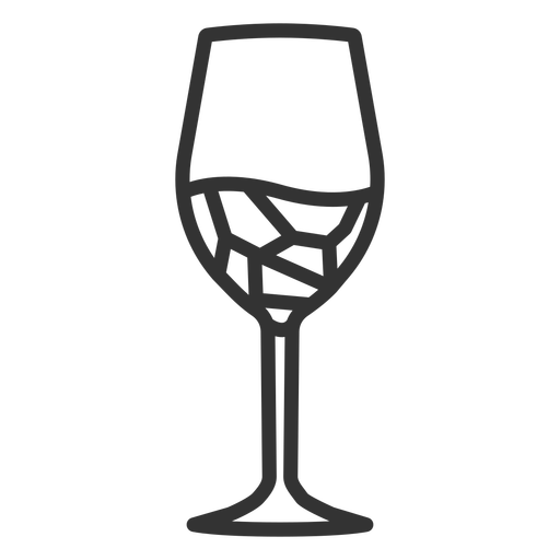 A glass of wine stroke PNG Design