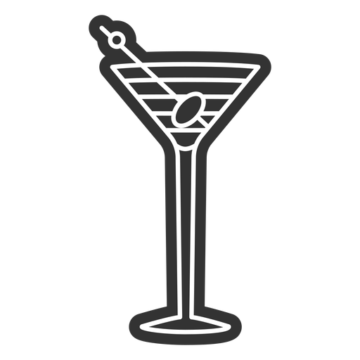 Drink black glass cut out PNG Design