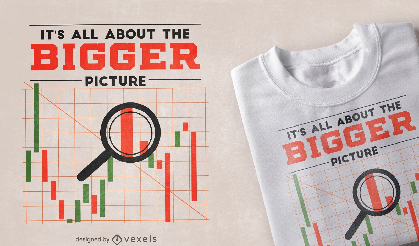 Diseño de camiseta de cotización de gráfico de mercado de valores