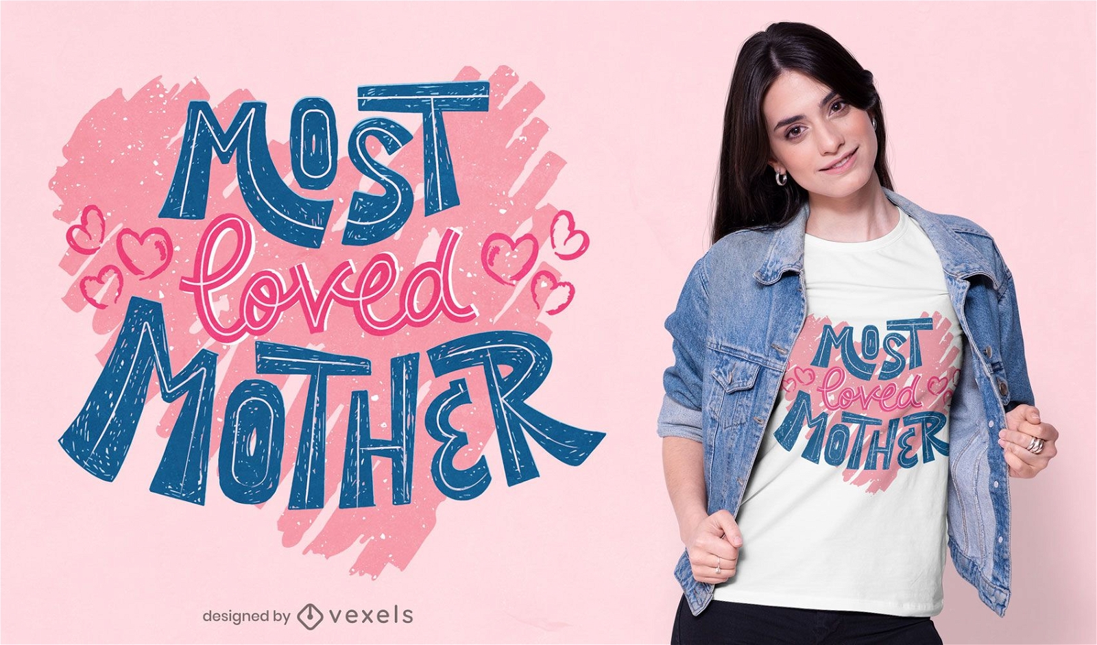 Design de t-shirt com letras de mãe mais adoradas