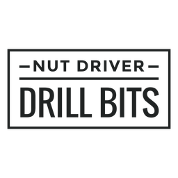 Nut driver drill bits label stroke PNG Design