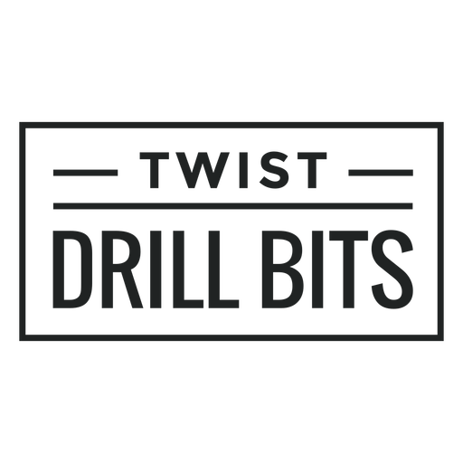 Twist drill bits label stroke PNG Design