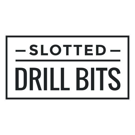 Slotted drill bits label stroke PNG Design