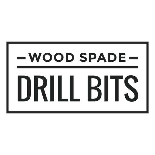 Wood spade drill bits label stroke PNG Design