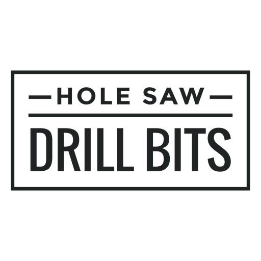 Hole saw drill bits label stroke PNG Design