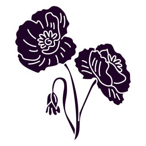 Poppy flowers cut out  PNG Design