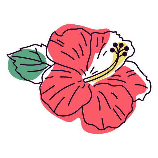 Blasser roter Hibiskusblütenfarbstrich PNG-Design