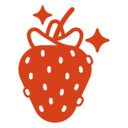 Strawberry filled stroke PNG Design