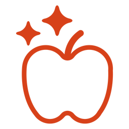 Shiny apple filled stroke Transparent PNG