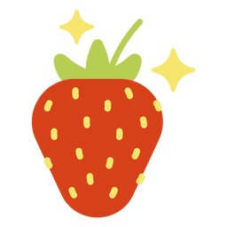 Sparkly strawberry flat PNG Design