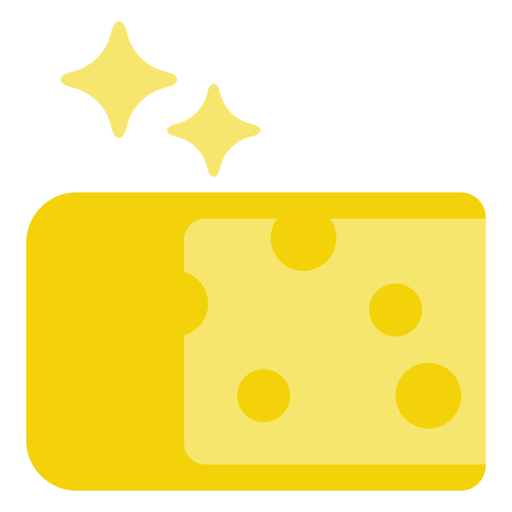 Sparkly cheese flat PNG Design