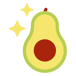 Avocado in half flat PNG Design