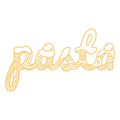 Pasta word stroke PNG Design