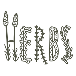Herbs word stroke PNG Design