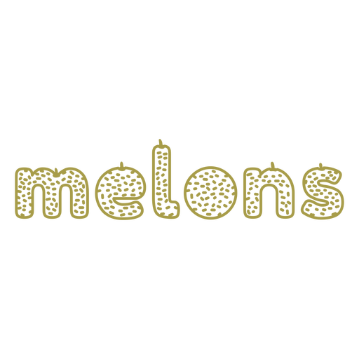 Melons word stroke PNG Design