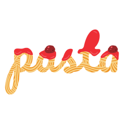 Spaguetti pasta lettering Transparent PNG