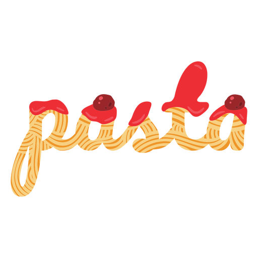 Spaguetti pasta lettering PNG Design