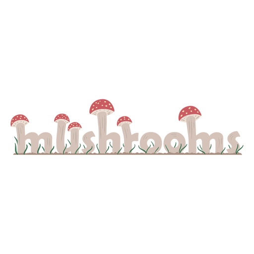 Mushroom lettering