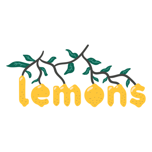 Lemon lettering PNG Design