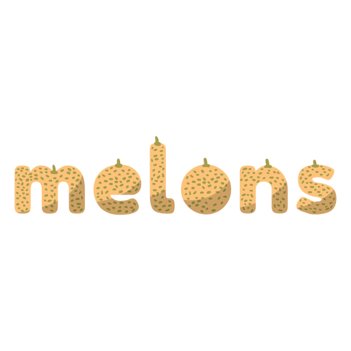 Melon fruit lettering PNG Design