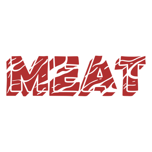 Raw meat word cut out
