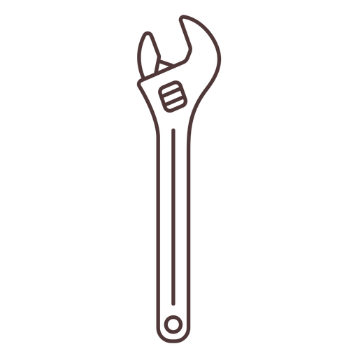 Adjustable metal wrench stroke PNG Design