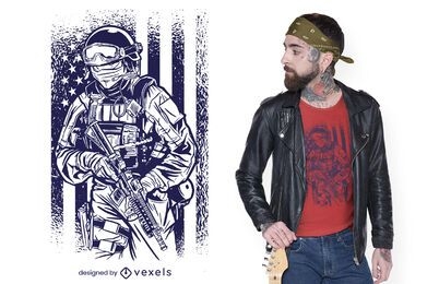 Design de camiseta vintage de soldado americano