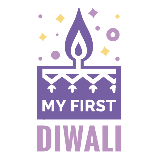 My first Diwali quote flat PNG Design