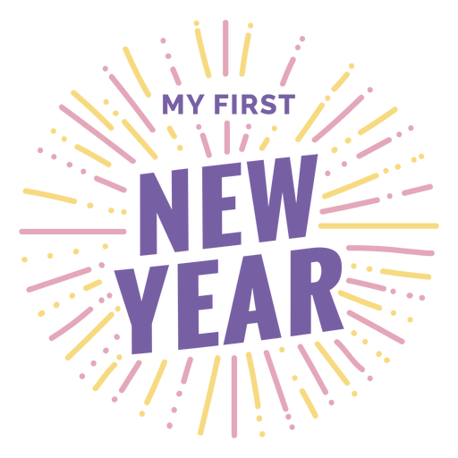 My first new year quote flat PNG Design