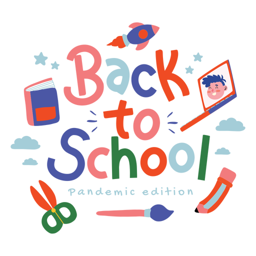 Back to school quote semi flat PNG Design