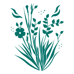 Wild flowers and leaves cut out PNG Design Transparent PNG