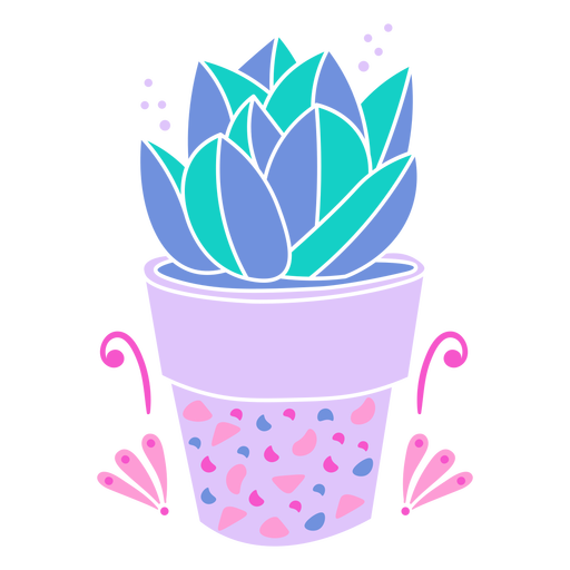 Succulent in a pot semi flat