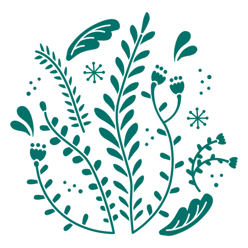 Flowers and leaves ornamental design cut out PNG Design