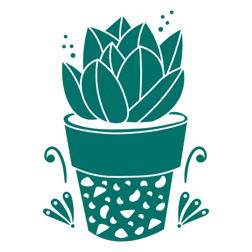 Succulent in a pot cut out