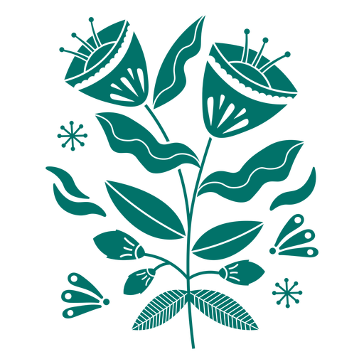 Plant with fllowers cut out PNG Design