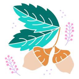 Plant and nuts color cut out PNG Design Transparent PNG