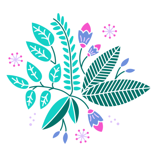 Plants and leaves color cut out PNG Design