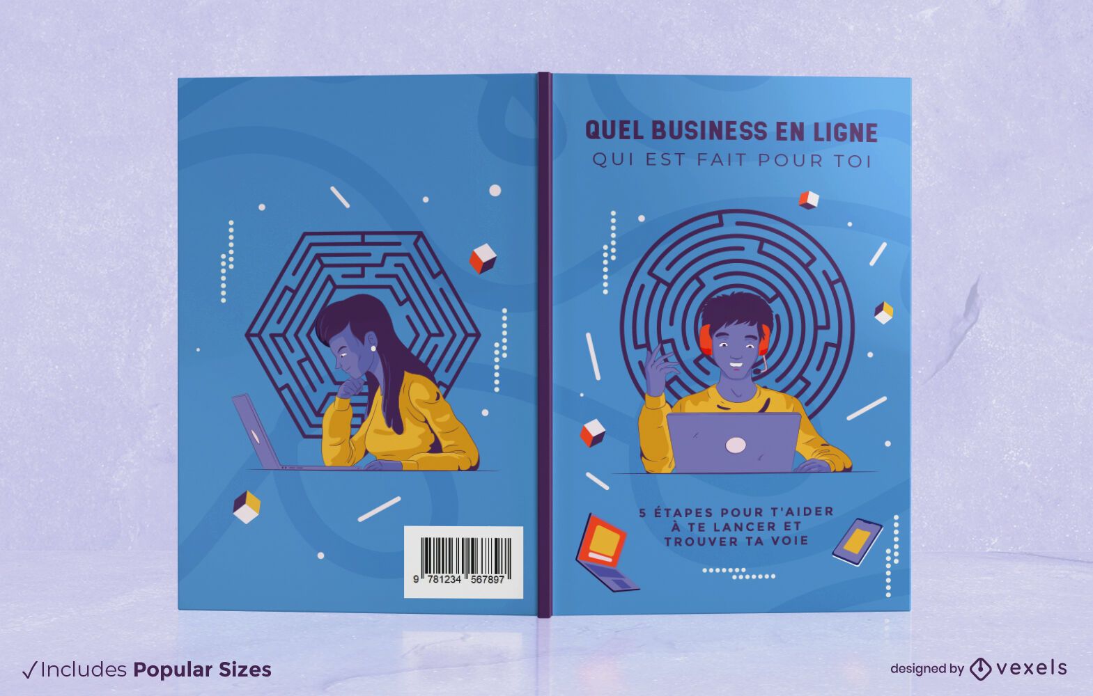 Diseño de portada de libro de negocios en línea