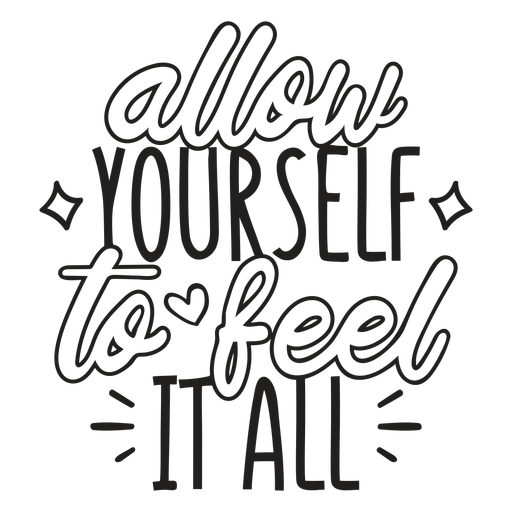 Allow yourself to feel quote filled stroke