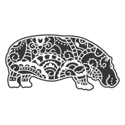 Black hippo mandala PNG Design Transparent PNG
