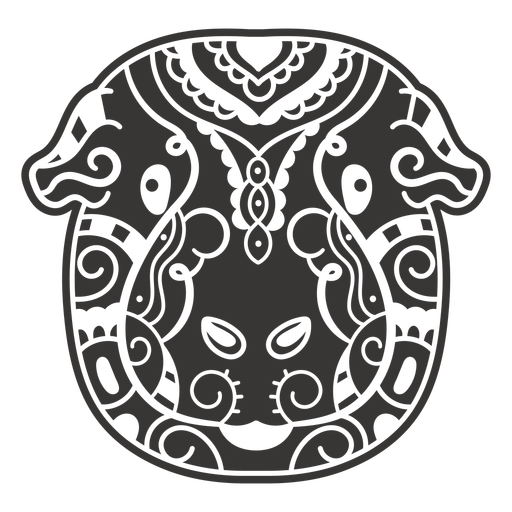 Cute hippo mandala design  PNG Design