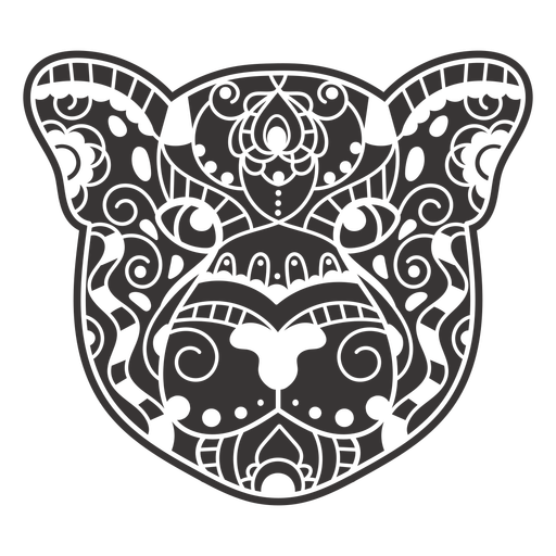 Leopard head frontal mandala style cut out PNG Design