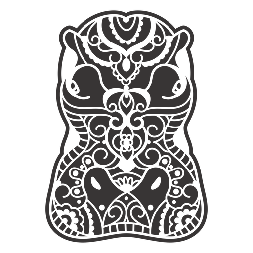 Mandala hippo head PNG Design