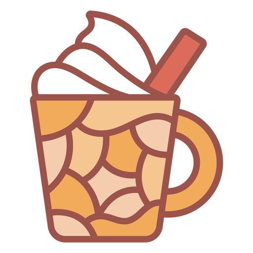 Hot chocolate color stroke PNG Design
