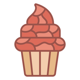Sweet cupcake color stroke PNG Design
