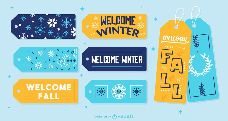 Winter and fall seasons hang tag gift set Winter and fall seasons hang tag gift set