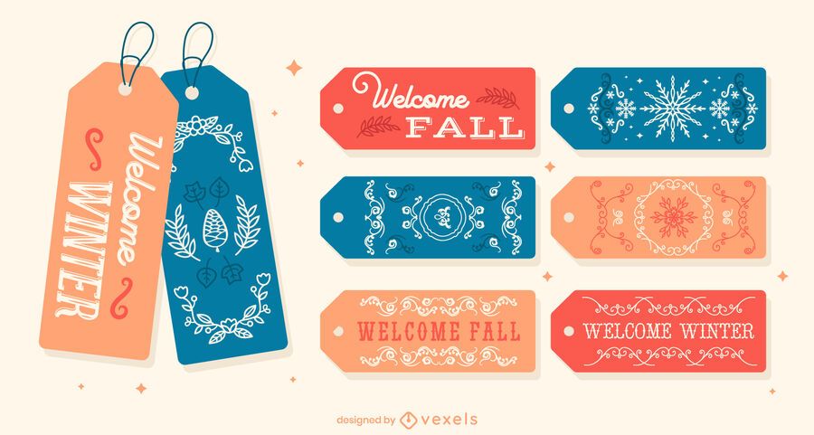 Winter and fall hang tag gift set Winter and fall hang tag gift set