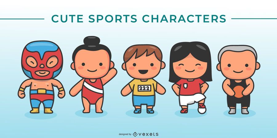 International sports cute character set International sports cute character set